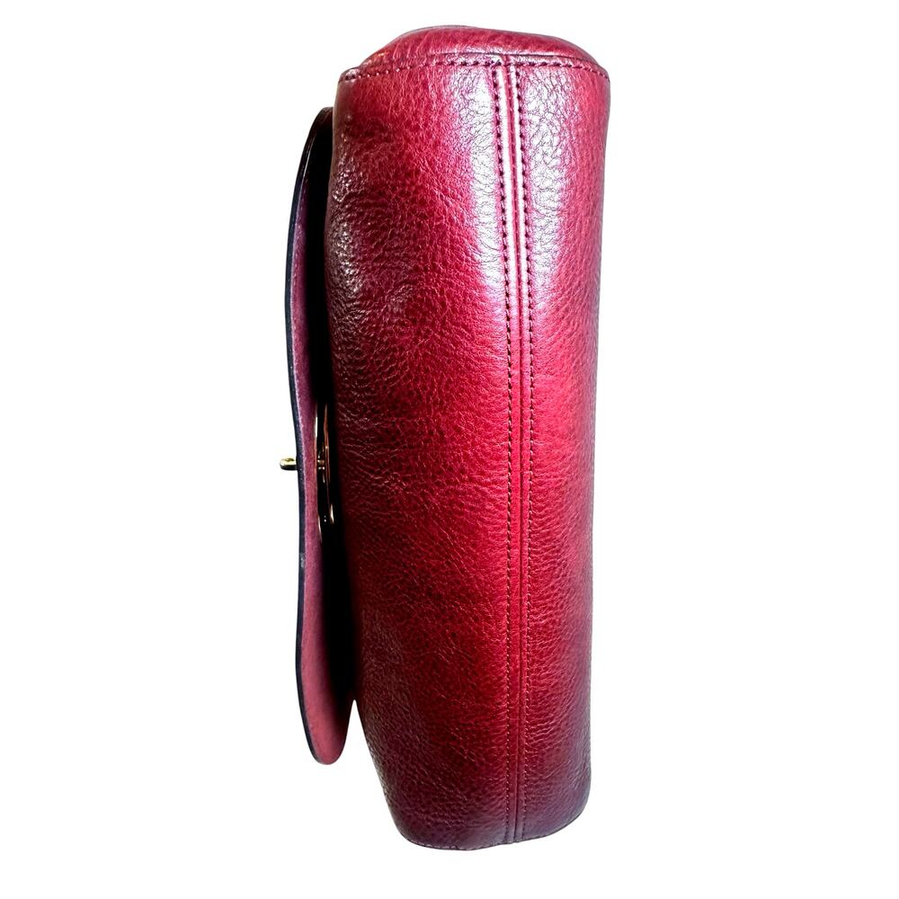 Mulberry Lily Burgundy Oxblood Leather Shoulder Bag Gold Hardware COA - Picture 7 of 16